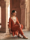 Burnt Orange Sheesha Festive Kurta Set