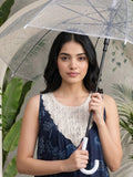 Floral Printed Mirror & Thread Embroidered Yoke Anarkali Kurta With Trouser