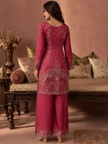 Ethnic Printed Kurta Set With Matching Palazzo And Dupatta