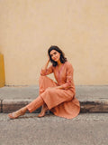 Elegant Embroidered Rust Kurta Designed For Effortless Everyday Sophistication.