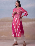 Ikat-Print A-Line Kurta Set