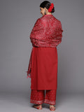 Varanga women straight emroidered kurta with printed bottom