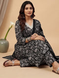 Varanga Women Ethnic Black Kurta Set With Dupatta