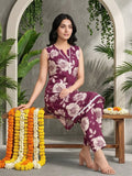 Floral Printed Sleeveless Kurta With Trouser