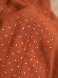 Rust Orange Golden Polka L-Print Sleeveless Anarkali Set