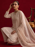 Embroidered Chanderi Kurta Set With Palazzo And Matching Dupatta