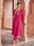 Women's Fuchsia Charm Straight Kurta Set