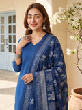 Aadvika Women V Neck Straight Kurta With Pants & Dupatta