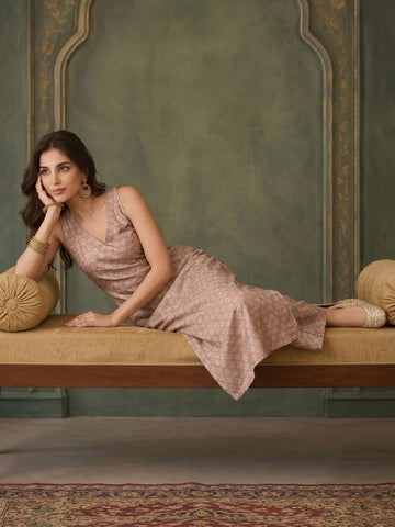 Varanga Women self design Kurta with Palazzos & With printed Dupatta