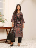 Varanga Women Black Ethnic Floral Printed  Kurta With Solid Trouser.