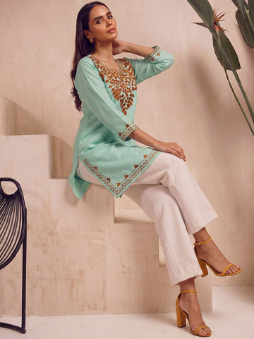 Kashmiri Embroidered Short Kurti