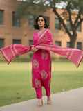 Fuchsia Tassel-Trimmed kurta set