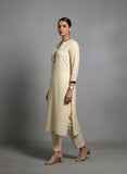 Varanga Women Mandarin collar Kurta with Trouser and Printed Dupatta