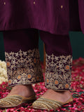 Varanga Women Purple Zari Embroidered Sequin Embellished Kurta  Paired With Bottom And Dupatta