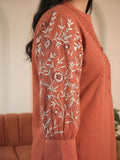 The Rust Pin-Tuck Women's Kurta Set