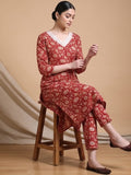 Varanga Women Ethnic Red Kurta Set With Dupatta