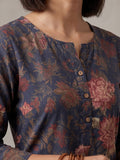 Floral Print Round-Neck Kurta With Regular Pant