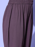 Purple Halter Neck Straight Kurta Paired With Tonal Bottom And Printed Dupatta