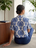 White Coloured Short Sleeves Shirt Collar Top