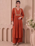 The Mayur Rust Kurta Set
