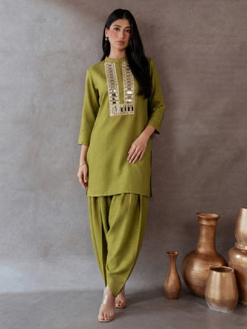 The Olive Sheesh Women's Kurta Set