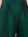 Vichitra Bead-Embellished Round Neck Kurta Solid Ankle-Length Trousers, And An Elegant Embroidered Dupatta