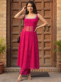 The Rani Pink Bandhaniwomen's Kurta Set