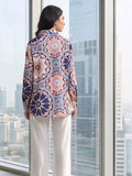 Multi Coloured Slim Collar Long Sleeves Geometric Shirt