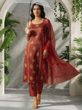 All Over Embroidered Halter Neck Kurta Set With Dupatta 33464