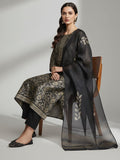 Varanga Women Grey Floral Printed Round Neck Straight Kurta Paired With Bottom And Printed Dupatta.