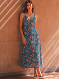 Desert Bloom Teal Strappy Dress