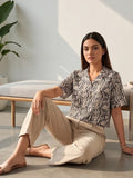 White Coloured Short Sleeves Shirt Collar Top