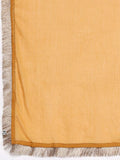 Varanga Floral Printed Navy Blue and Yellow Anarkali Kurta With Dupatta