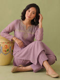 Womens Mauve Mystique Embroidered Suit Set