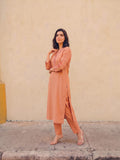Elegant Embroidered Rust Kurta Designed For Effortless Everyday Sophistication.