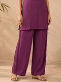Short Solid Sleeveless Tunic With Wide-Leg Palazzo Kurta Set.