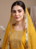Varanga Zari embroidered yoke Kurta With trouser and Dupatta