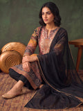 Women'S Black Floral Printed Straight Kurta Set With Tonal Dupatta