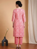 Varanga Women Ethnic Coral Kurta Set With Dupatta