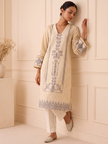 Golden Bloom Silk Women's Kurta Set