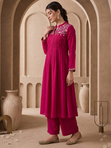 Fuchsia Bloom Women'S Kurta"S Set