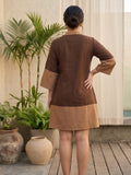 Varanga Brown Colored Women Summer Dress