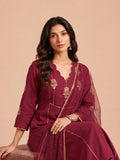 Noor Maroon Embroidered Kurta & Trouser