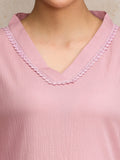 Varanga Women Pink Straight Kurta Paired With Tonal Bottom