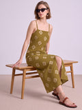 Women Print Maxi Dress With Adjustable Straps And A Sleek Silhouette .