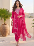 Varanga Women Kurta With Trousers And Paired With Dupatta Featuring Lurex And Lace Detailing
