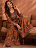 Ethnic Printed Kurta Set With Matching Palazzo And Dupatta