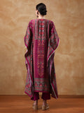Varanga Women-Gota Detailed Ethnic Floral Printed Kaftan & Trouser