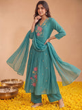 Women'S Mul Chanderi Kurta Set With Chiffon Dupatta