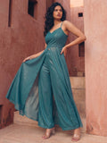 Elegant Teal Kurta Set With Trousers